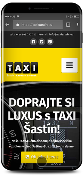 Taxi Šaštín - web